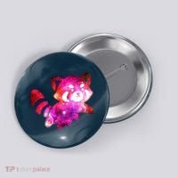 Funny Cute Space Galaxy Red Panda Button thumb 0