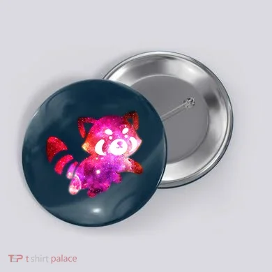Funny Cute Space Galaxy Red Panda Button