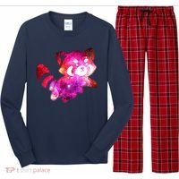 Funny Cute Space Galaxy Red Panda Long Sleeve Pajama Set thumb 0