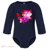 Funny Cute Space Galaxy Red Panda Baby Long Sleeve Bodysuit thumb 0