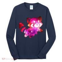 Funny Cute Space Galaxy Red Panda Tall Long Sleeve Shirt thumb 0
