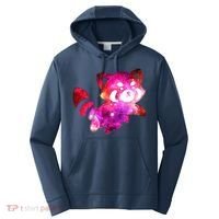 Funny Cute Space Galaxy Red Panda Performance Fleece Hoodie thumb 0