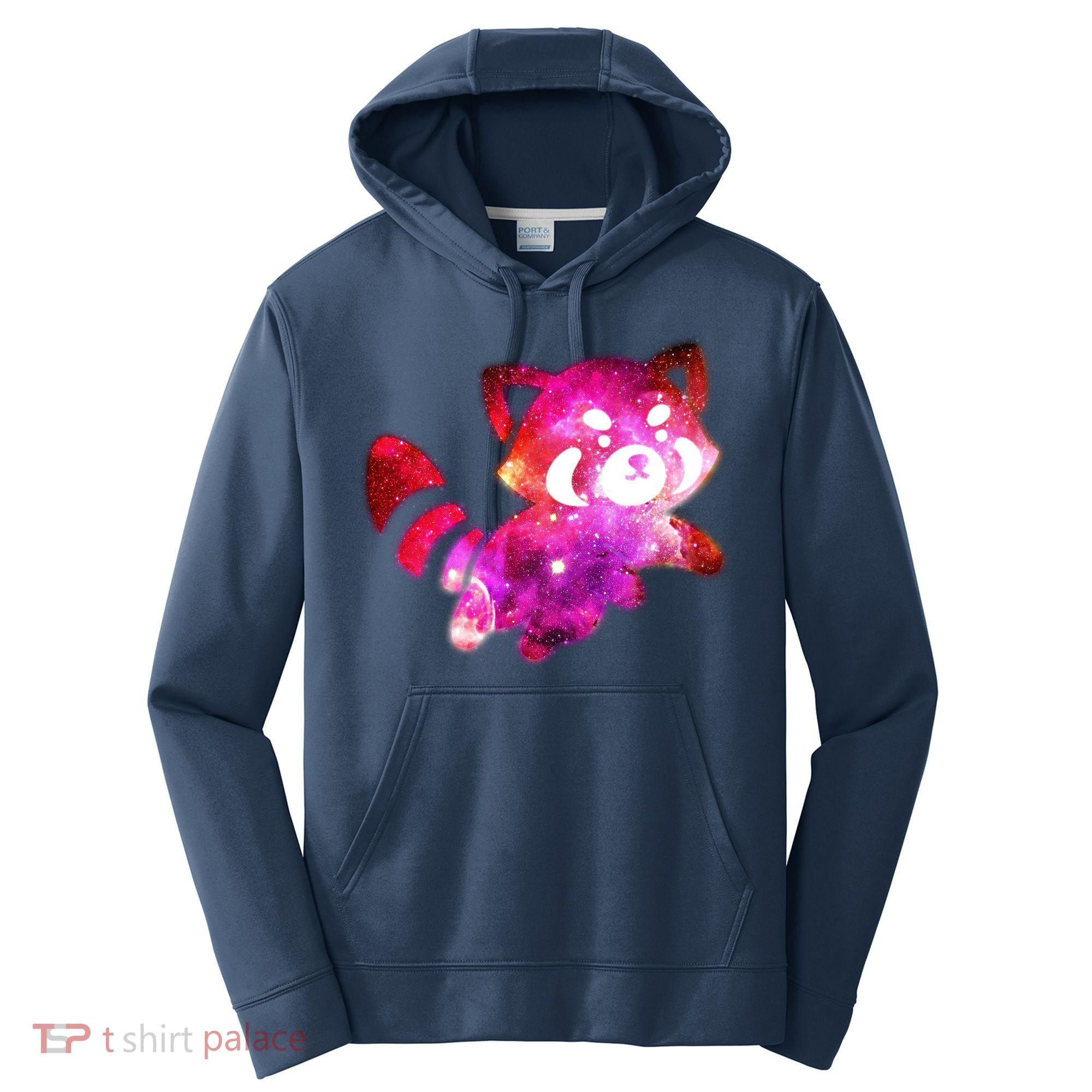 Funny Cute Space Galaxy Red Panda Performance Fleece Hoodie