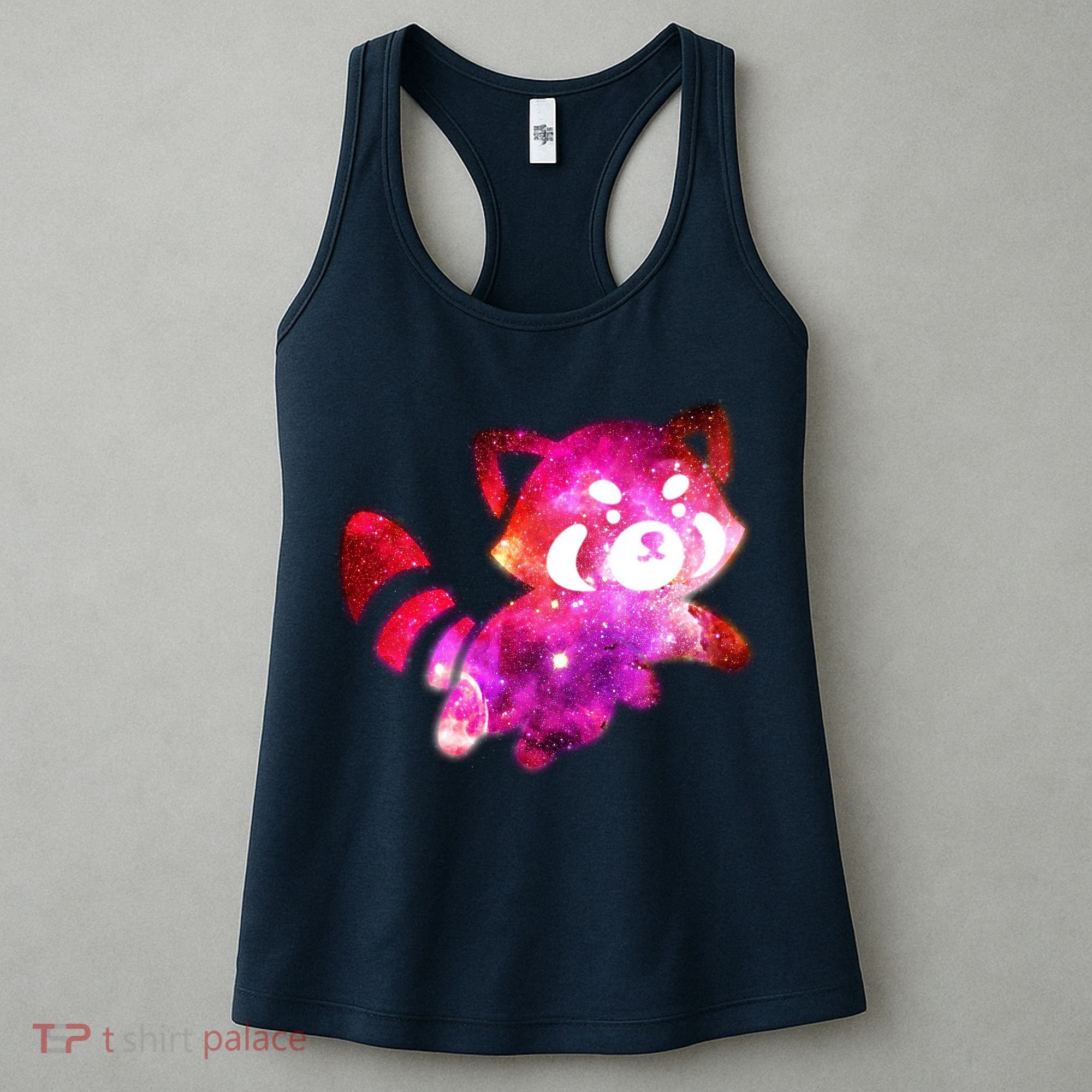 Funny Cute Space Galaxy Red Panda Women's Tank Top