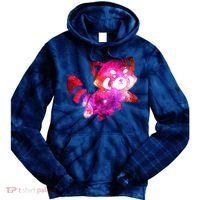 Funny Cute Space Galaxy Red Panda Tie Dye Hoodie thumb 0