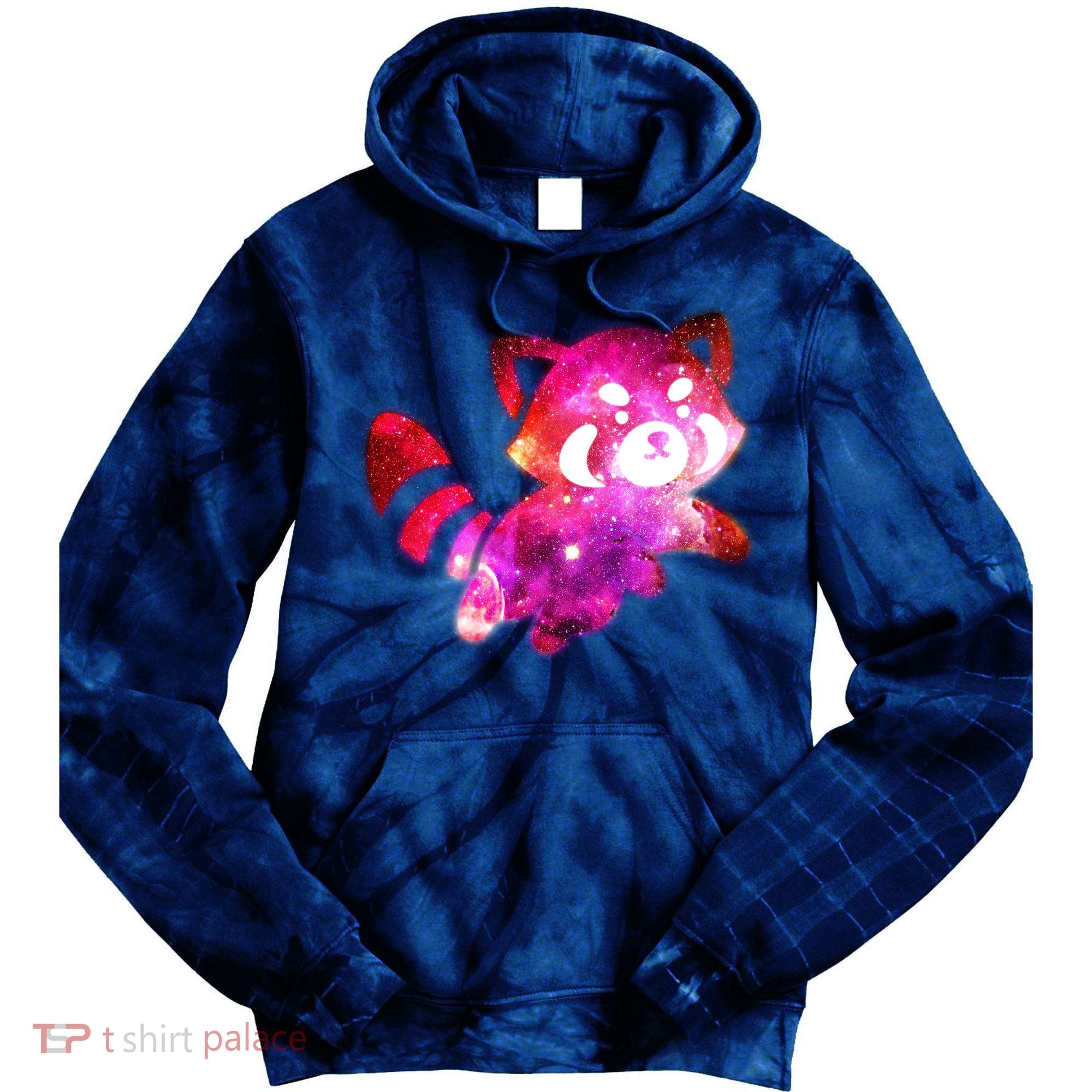 Funny Cute Space Galaxy Red Panda Tie Dye Hoodie
