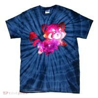 Funny Cute Space Galaxy Red Panda Tie-Dye T-Shirt thumb 0