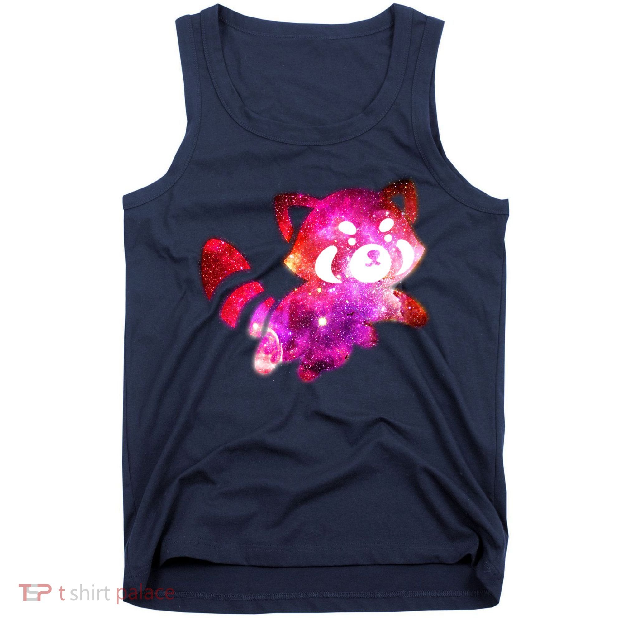 Funny Cute Space Galaxy Red Panda Tank Top