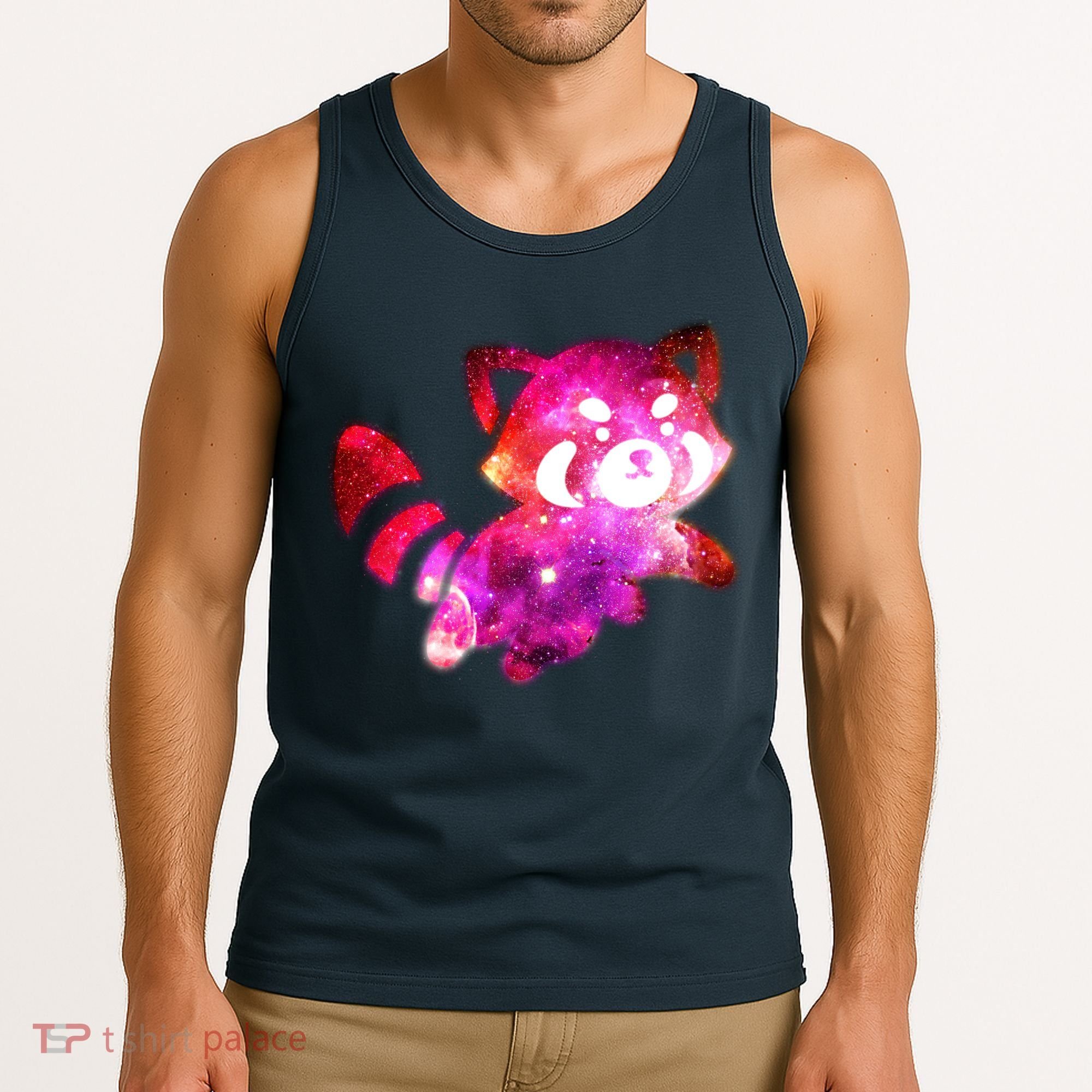 Funny Cute Space Galaxy Red Panda Tank Top