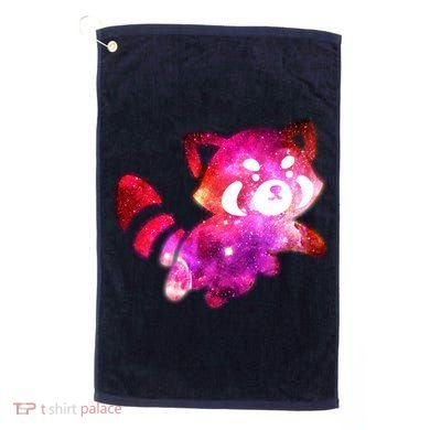 Funny Cute Space Galaxy Red Panda Golf Towel