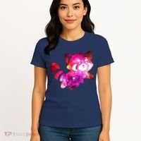 Funny Cute Space Galaxy Red Panda Women's T-Shirt thumb 4