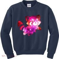 Funny Cute Space Galaxy Red Panda Kids Sweatshirt thumb 0