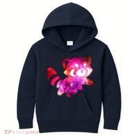 Funny Cute Space Galaxy Red Panda Kids Hoodie thumb 0