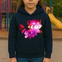 Funny Cute Space Galaxy Red Panda Kids Hoodie thumb 3