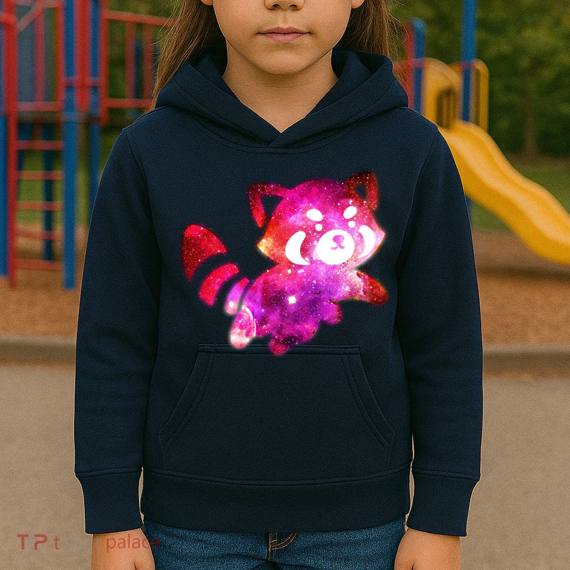Funny Cute Space Galaxy Red Panda Kids Hoodie