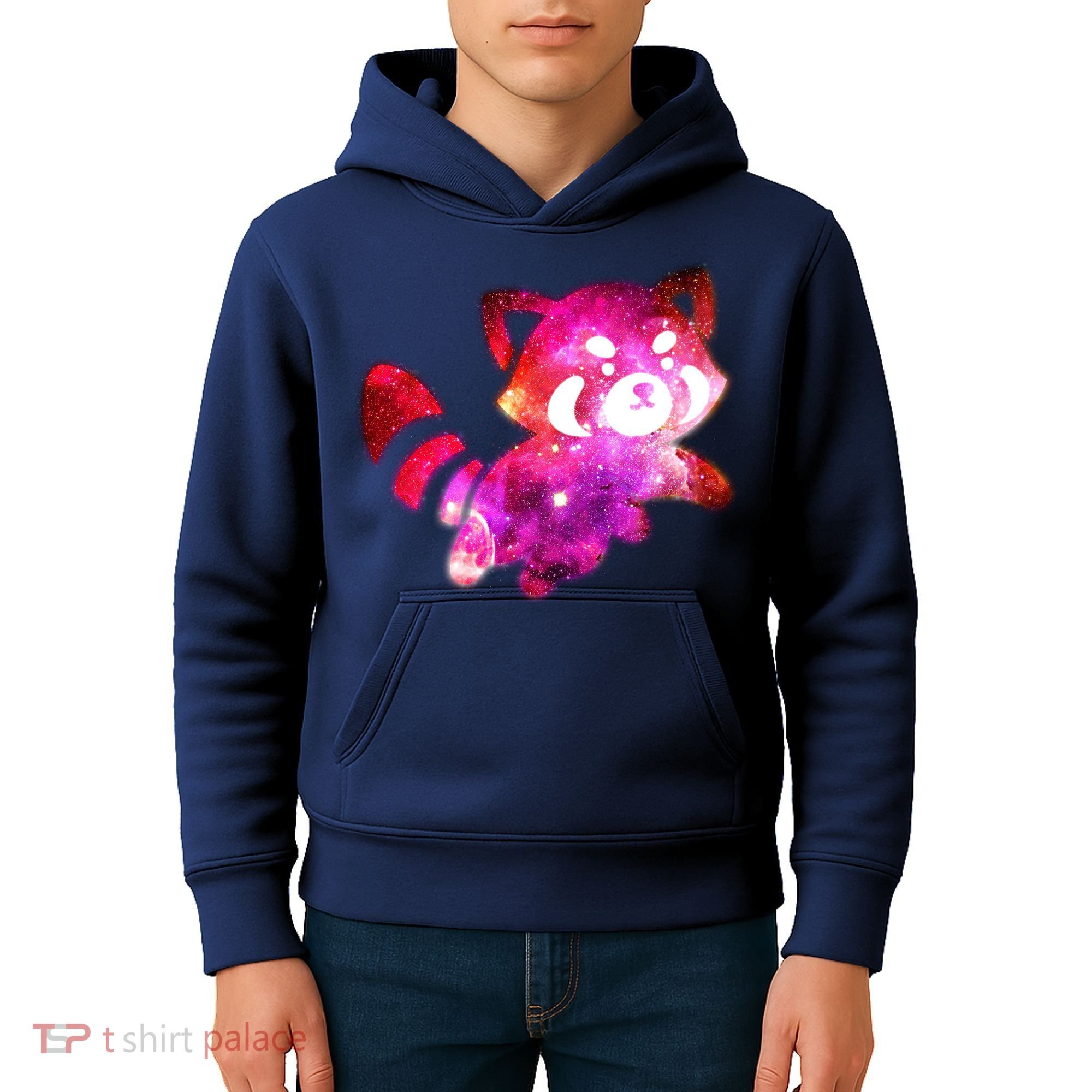 Funny Cute Space Galaxy Red Panda Kids Hoodie