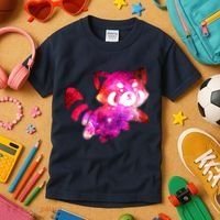 Funny Cute Space Galaxy Red Panda Kids T-Shirt thumb 3