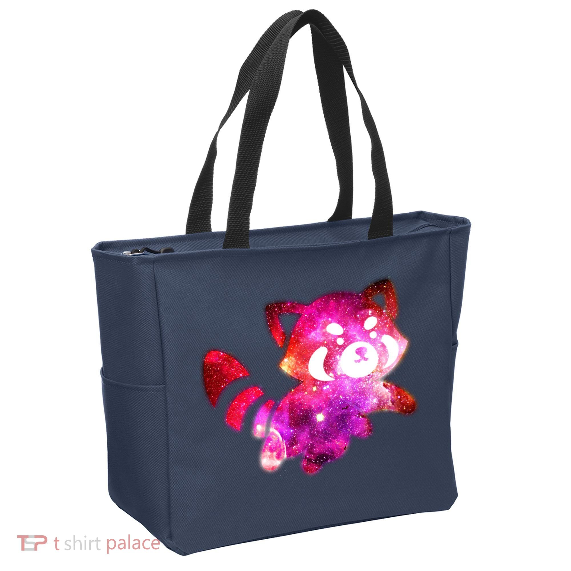 Funny Cute Space Galaxy Red Panda Tote Bag