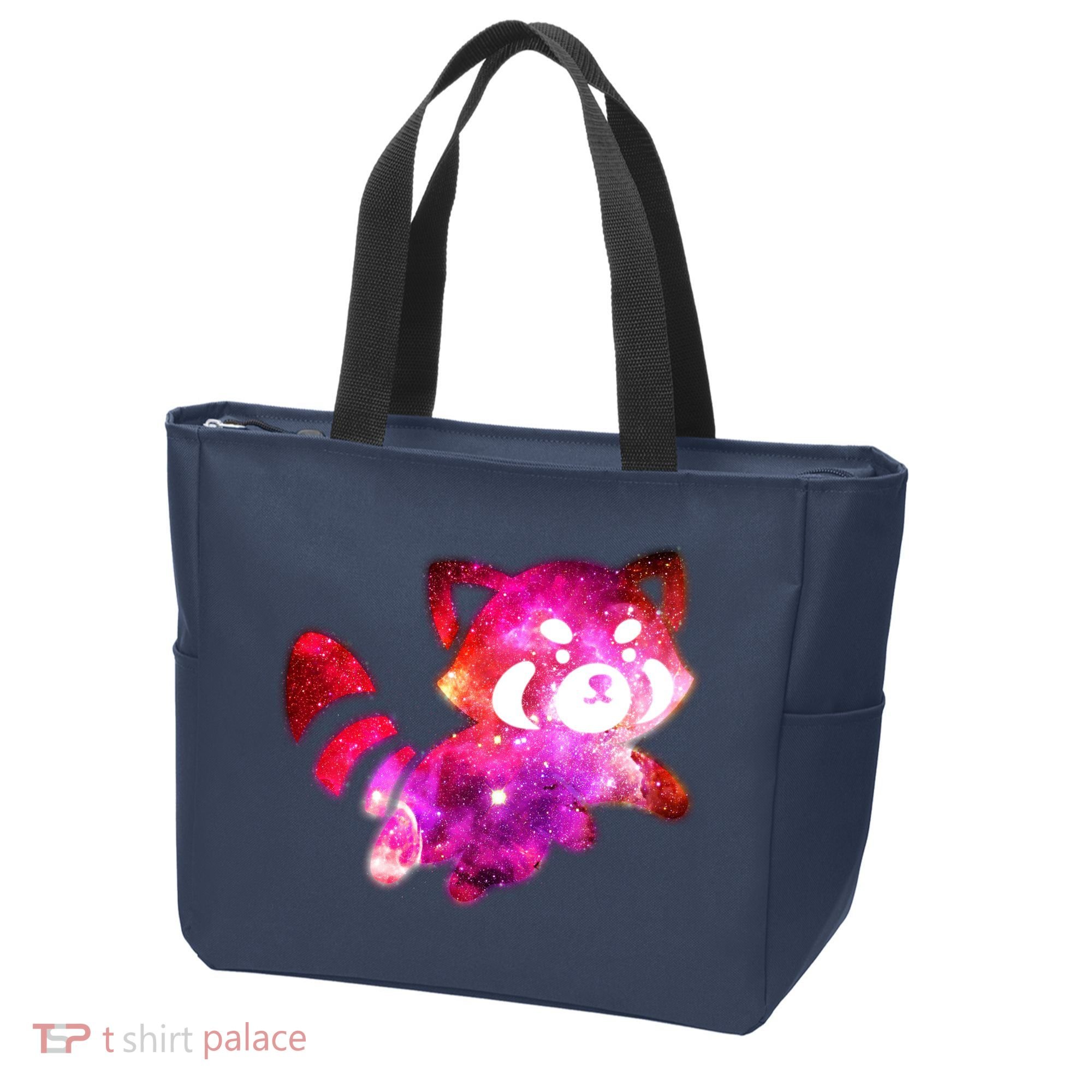 Funny Cute Space Galaxy Red Panda Tote Bag