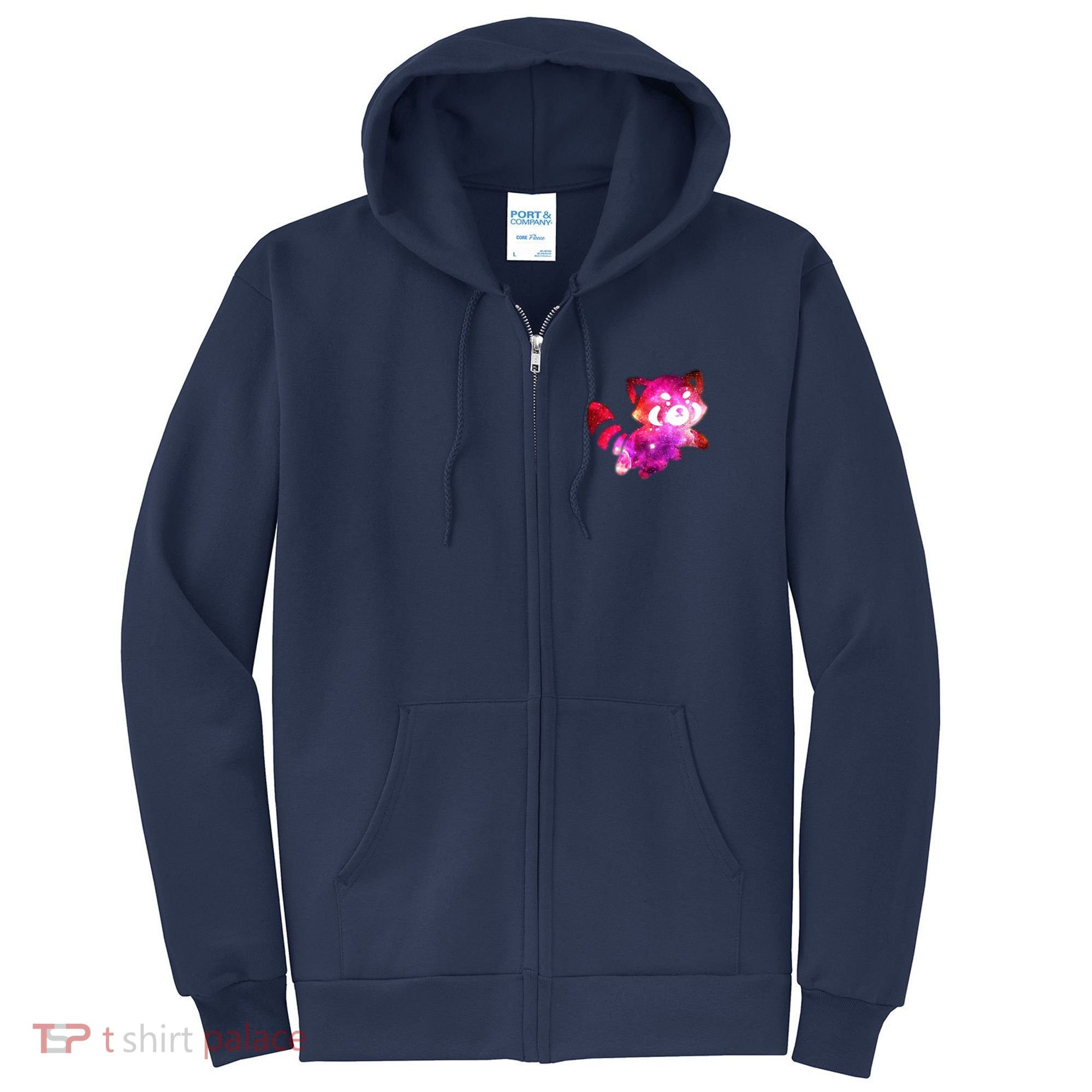 Funny Cute Space Galaxy Red Panda Full Zip Hoodie