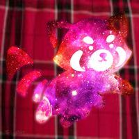 Funny Cute Space Galaxy Red Panda Women's Flannel Plaid Pajama Pants thumb 2