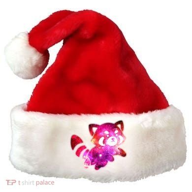Funny Cute Space Galaxy Red Panda Santa Hat