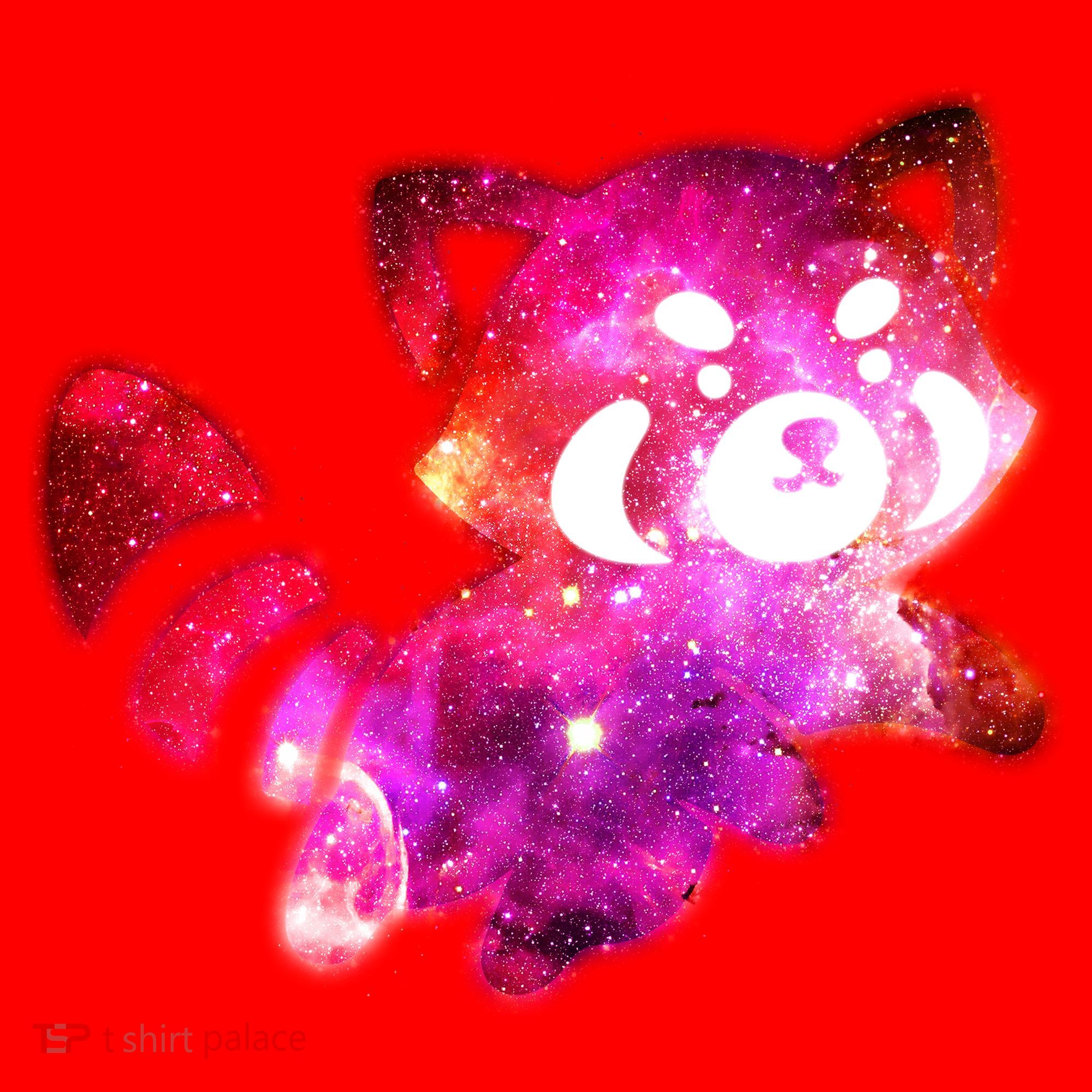 Funny Cute Space Galaxy Red Panda Santa Hat