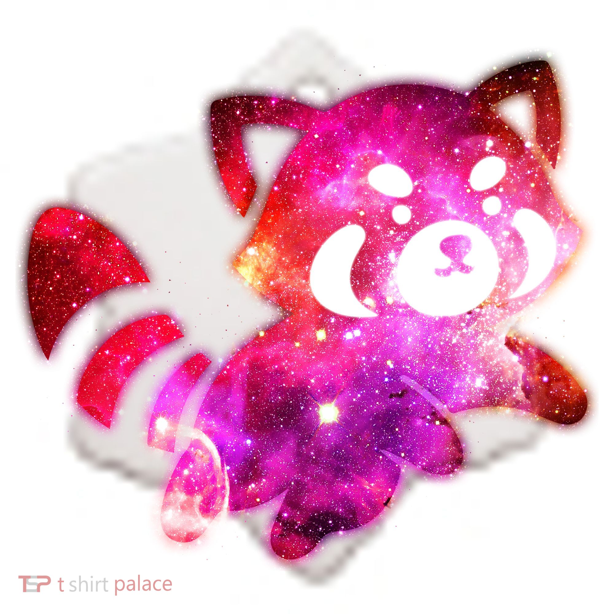 Funny Cute Space Galaxy Red Panda Ceramic Ornament