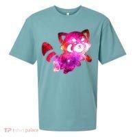 Funny Cute Space Galaxy Red Panda Sueded Cloud Jersey T-Shirt thumb 0