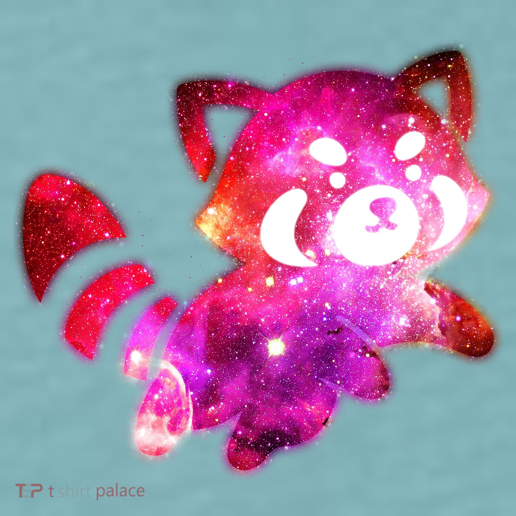Funny Cute Space Galaxy Red Panda Sueded Cloud Jersey T-Shirt