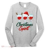 Funny Christmas Spirit Wine Lover Long Sleeve Shirt thumb 0