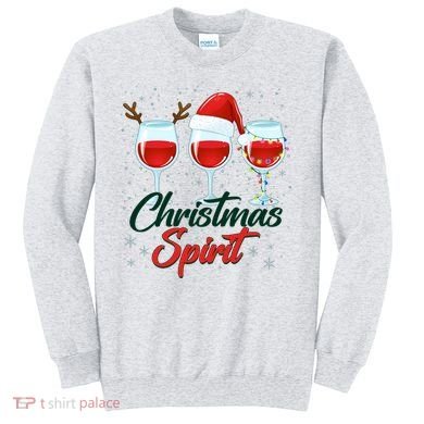 Funny Christmas Spirit Wine Lover Sweatshirt