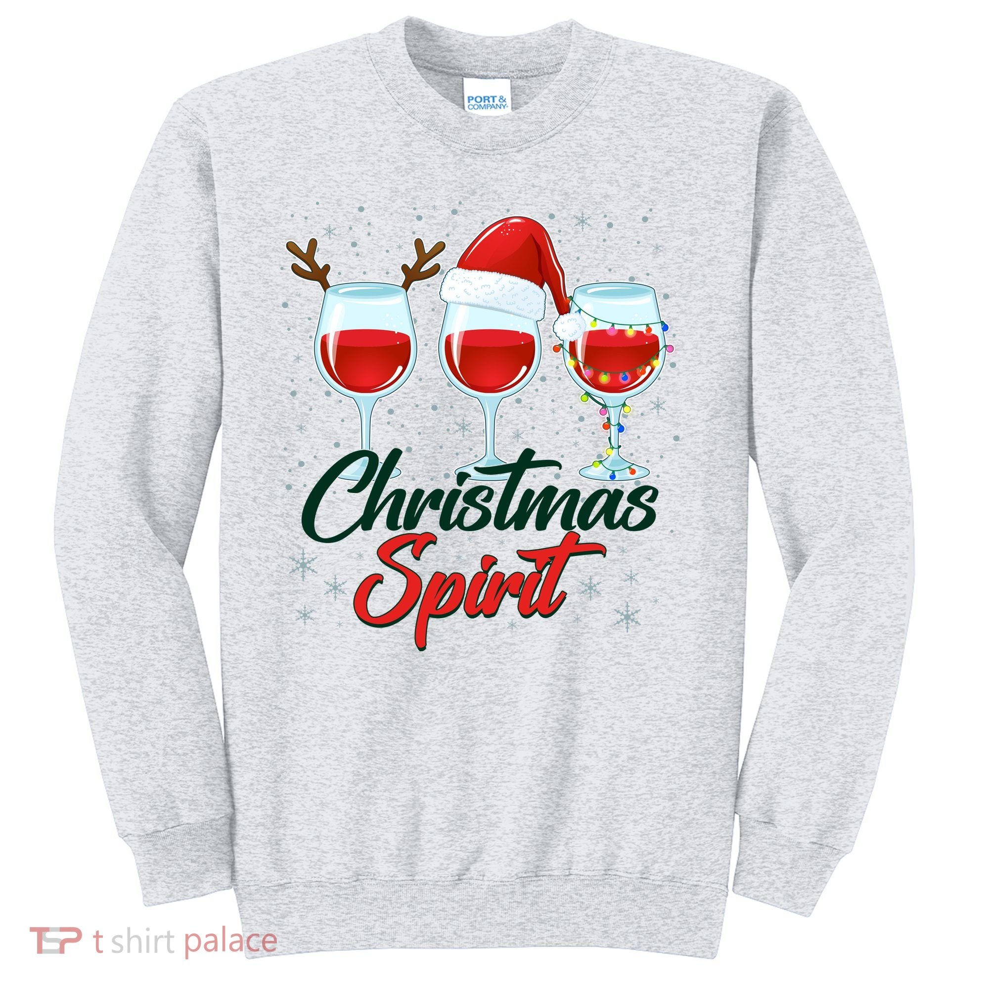 Funny Christmas Spirit Wine Lover Sweatshirt