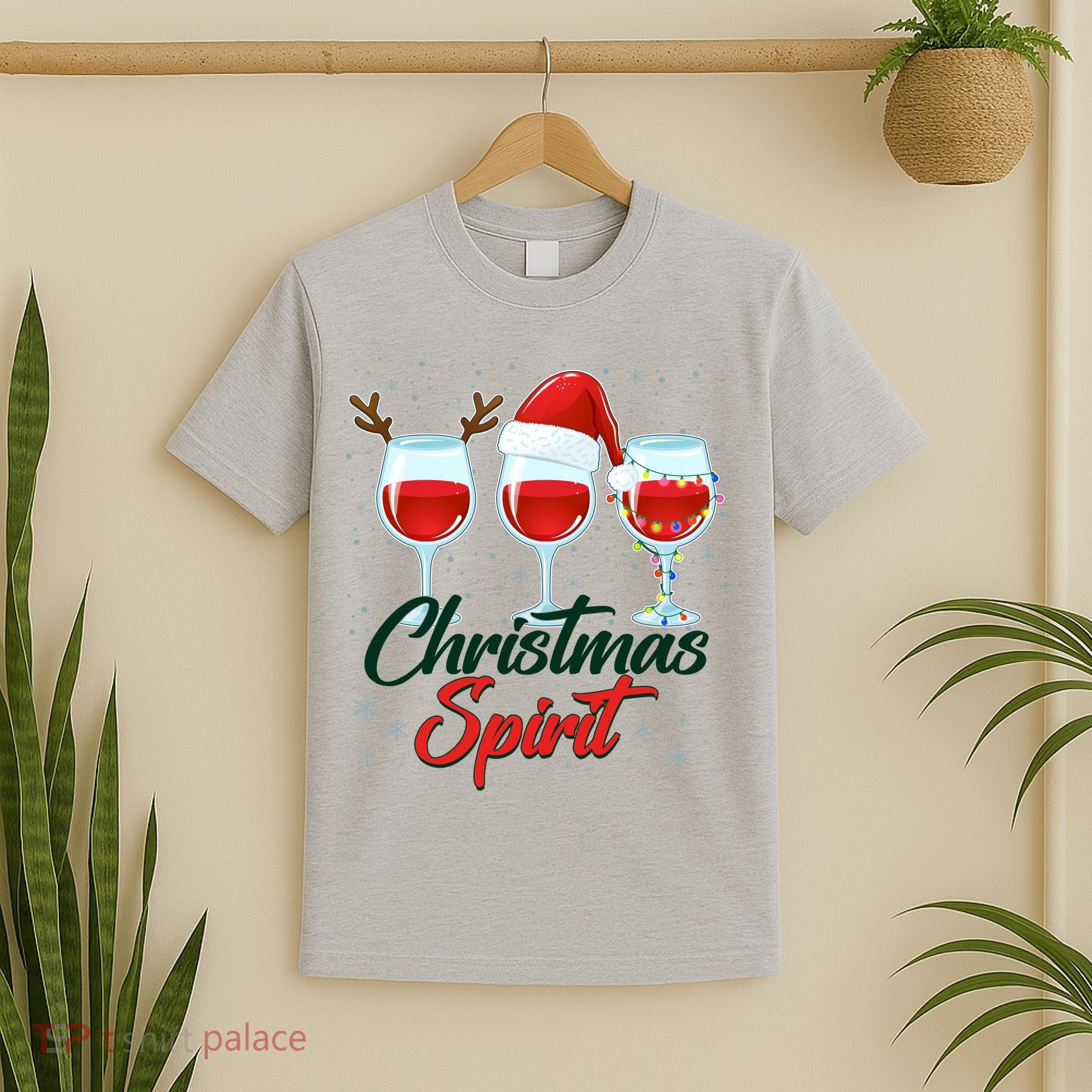 Funny Christmas Spirit Wine Lover T-Shirt