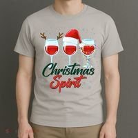 Funny Christmas Spirit Wine Lover T-Shirt thumb 3