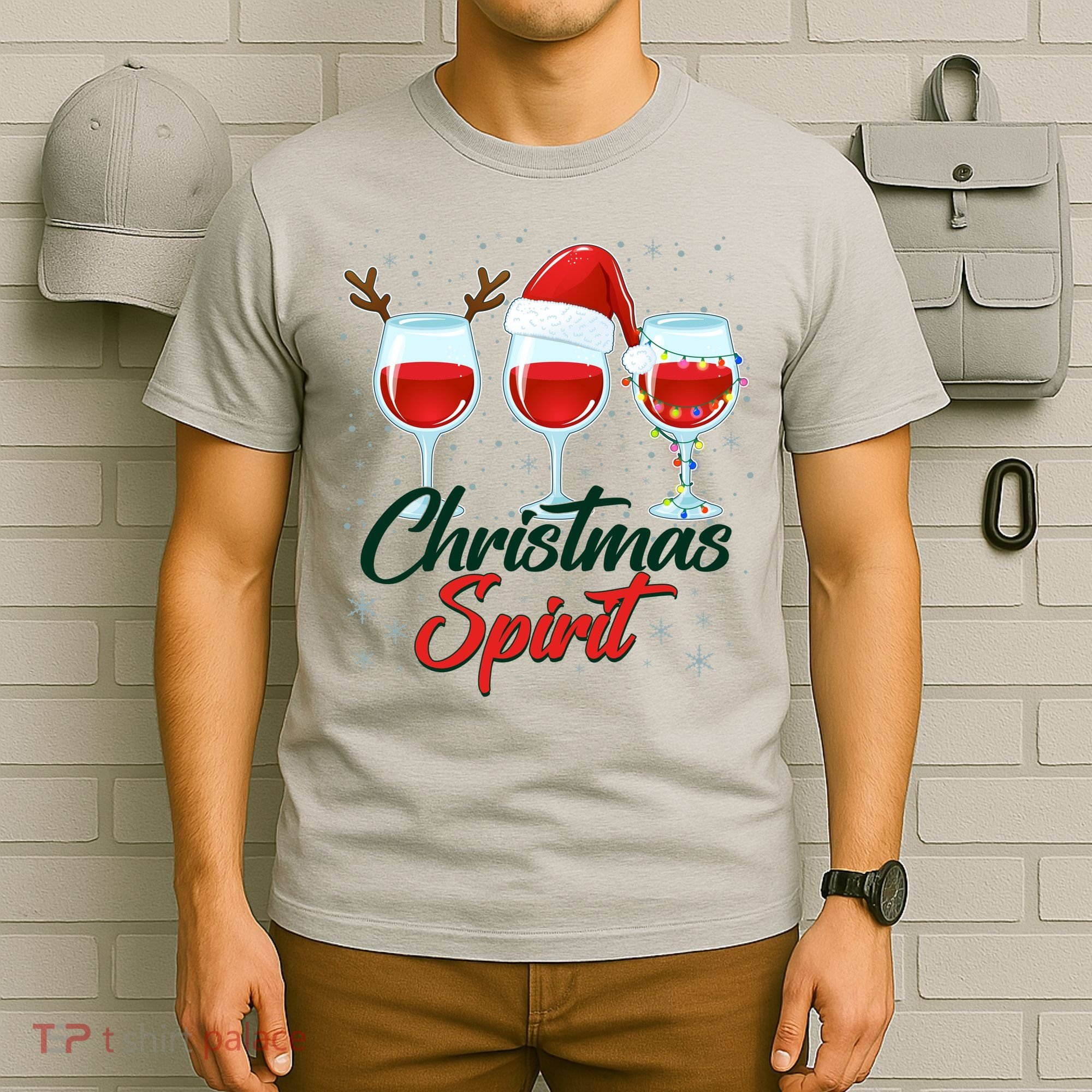 Funny Christmas Spirit Wine Lover T-Shirt