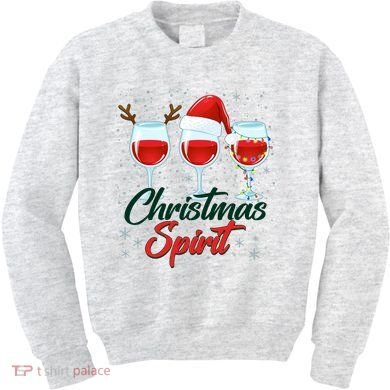Funny Christmas Spirit Wine Lover Kids Sweatshirt