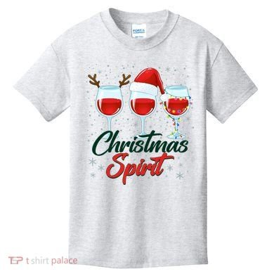 Funny Christmas Spirit Wine Lover Kids T-Shirt
