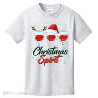 Funny Christmas Spirit Wine Lover Kids T-Shirt thumb 0
