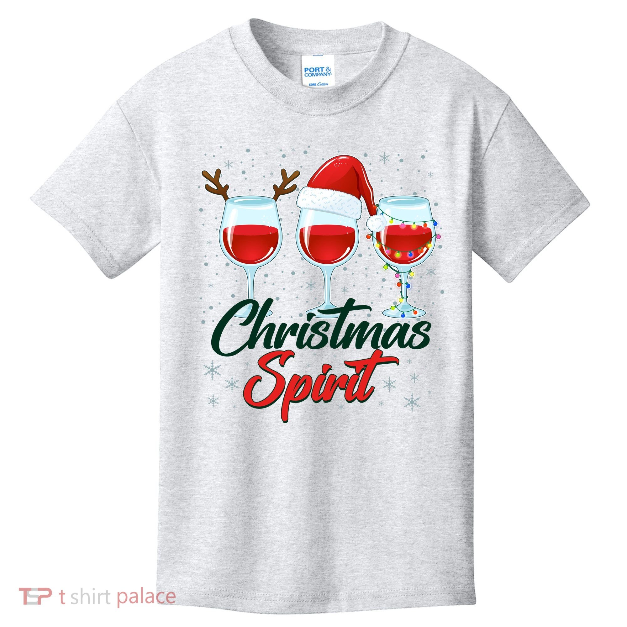 Funny Christmas Spirit Wine Lover Kids T-Shirt