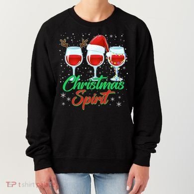 Funny Christmas Spirit Wine Lover Women's Sweatshirt