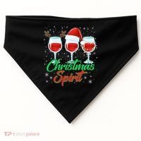 Funny Christmas Spirit Wine Lover USA-Made Doggie Bandana thumb 0