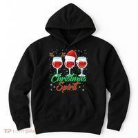 Funny Christmas Spirit Wine Lover Hoodie thumb 0