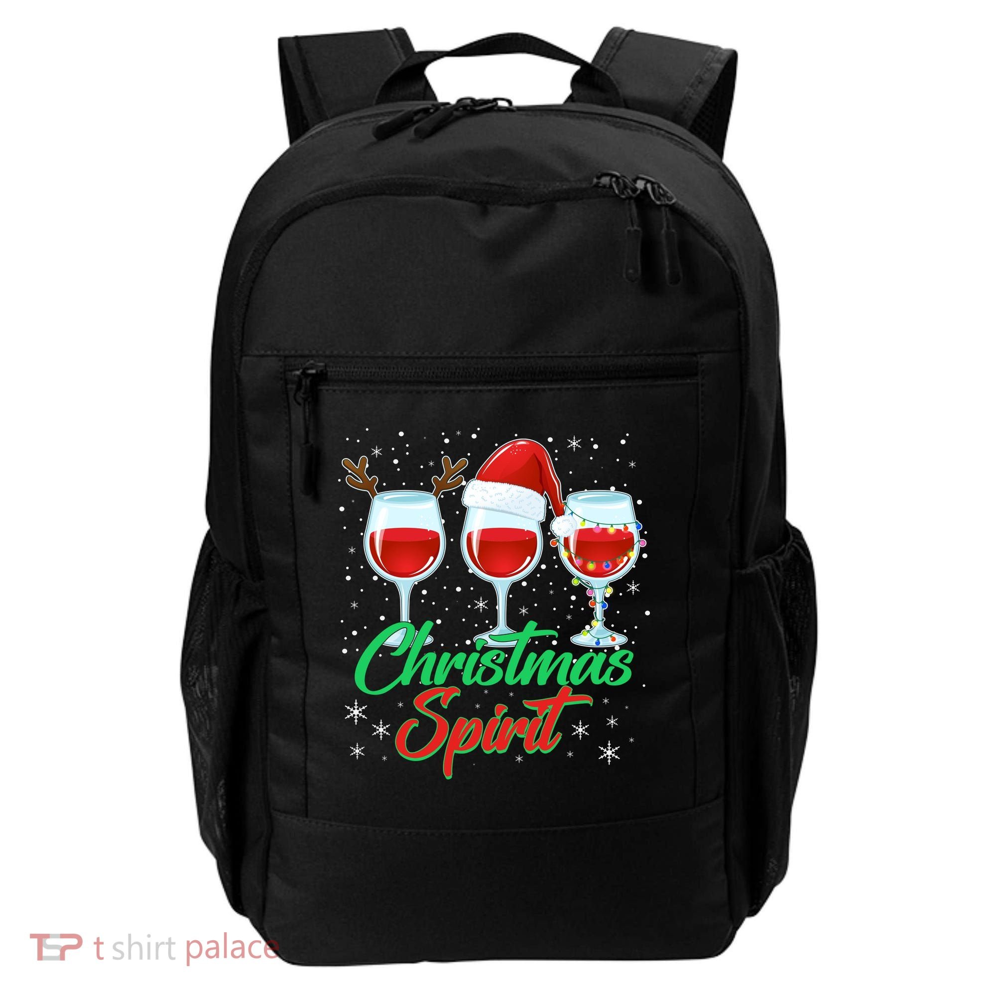Funny Christmas Spirit Wine Lover Backpack