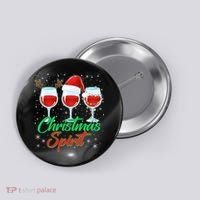 Funny Christmas Spirit Wine Lover Button thumb 0