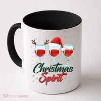 Funny Christmas Spirit Wine Lover Coffee Mug thumb 0