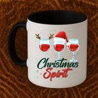 Funny Christmas Spirit Wine Lover Coffee Mug thumb 2