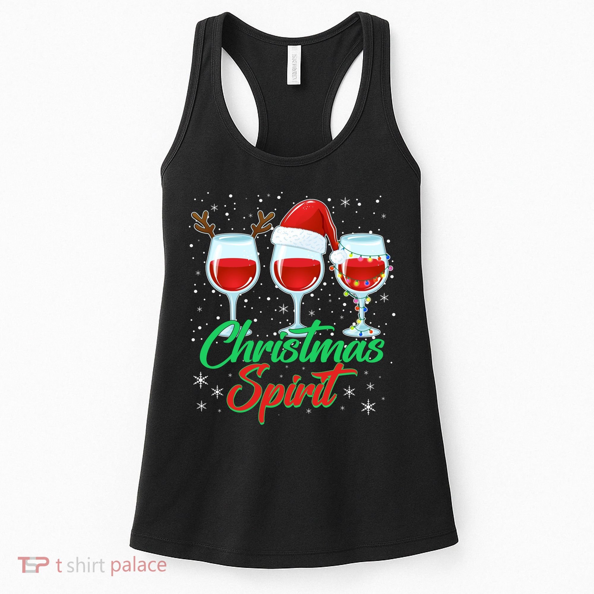 Funny Christmas Spirit Wine Lover Women's Tank Top