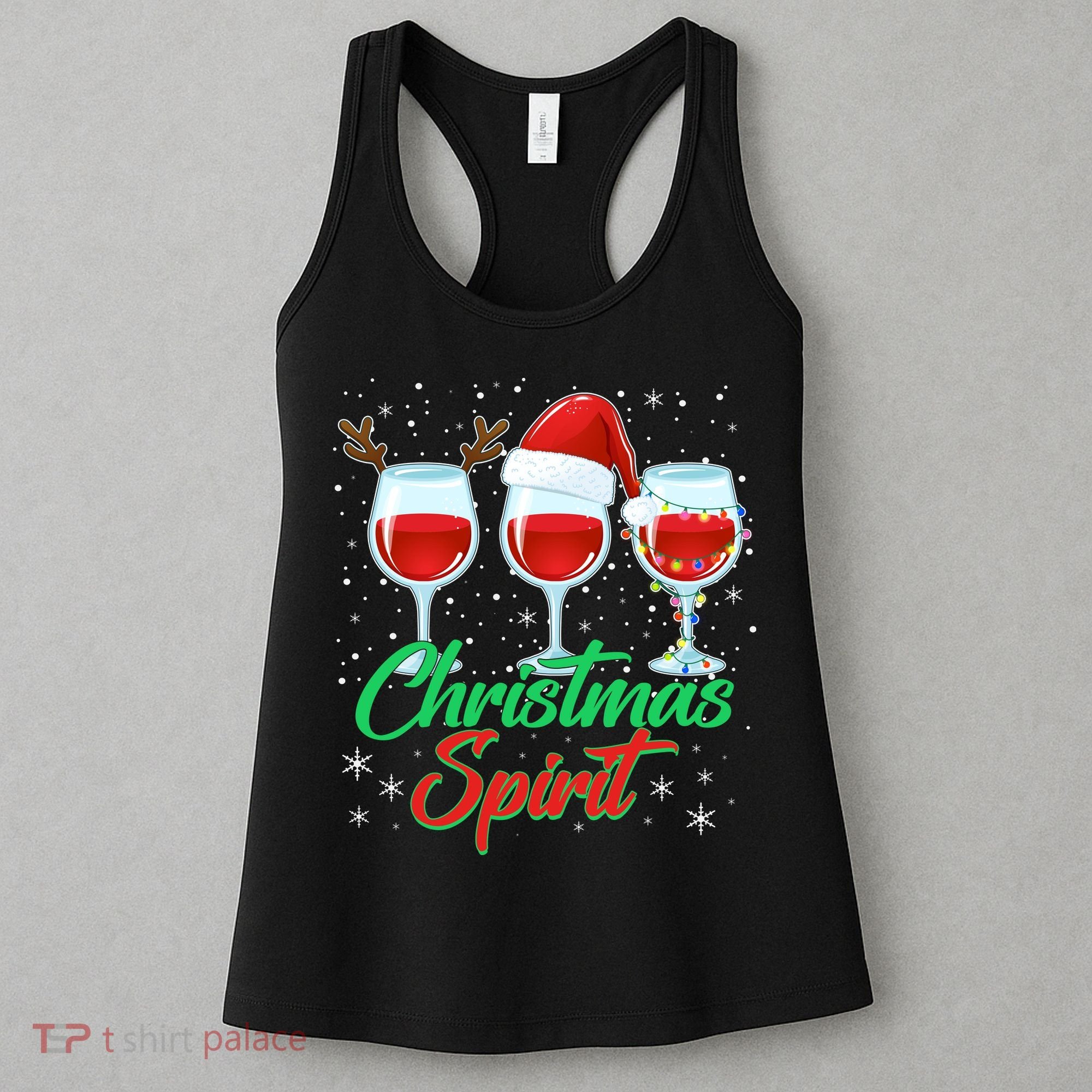 Funny Christmas Spirit Wine Lover Women's Tank Top