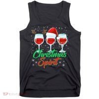 Funny Christmas Spirit Wine Lover Tank Top thumb 0